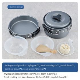 (WH-200)RV Outdoor Camping Pot Set 1-3 People Folding Picnic BBQ Pot Set