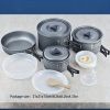 (WH-200)RV Outdoor Camping Pot Set 1-3 People Folding Picnic BBQ Pot Set
