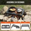 Folding bonfire barbecue grill, heavy-duty steel mesh grille, 18-inch portable camping grille above the fire pit