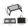 Folding bonfire barbecue grill, heavy-duty steel mesh grille, 18-inch portable camping grille above the fire pit