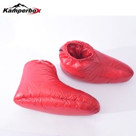 Kamperbox Down Slippers Down Socks Camping Down Booties for Sleeping Bag Camping AQ3 (Option: LOWSOCKS RED)