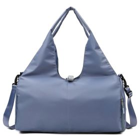 Women Yoga Bag Sports Fitness Dry And Wet Separation Large Capacity Storage Travel Bags Can Carry Yoga Mats (Color: Blue)