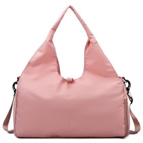 Women Yoga Bag Sports Fitness Dry And Wet Separation Large Capacity Storage Travel Bags Can Carry Yoga Mats (Color: Pink)