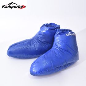 Kamperbox Down Slippers Down Socks Camping Down Booties for Sleeping Bag Camping AQ3 (Option: LOWSOCKS BLUE)