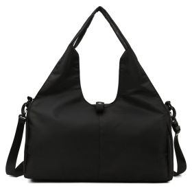 Women Yoga Bag Sports Fitness Dry And Wet Separation Large Capacity Storage Travel Bags Can Carry Yoga Mats (Color: Black)