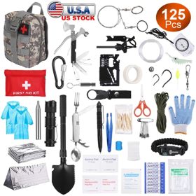 125 In 1 Survival Kit, Professional Survival Equipment, Equipment, Tools, First Aid Supplies, For SOS Emergency Tactical Hiking, Hunting, Disaster, Ca (Option: 125in1survival kit)