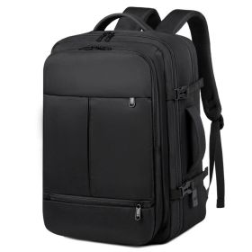 Large Capacity Backpack For Women Men Multiple Pockets And Zippers Versatile Computer Bags Business Travel Backpack (Color: Black)